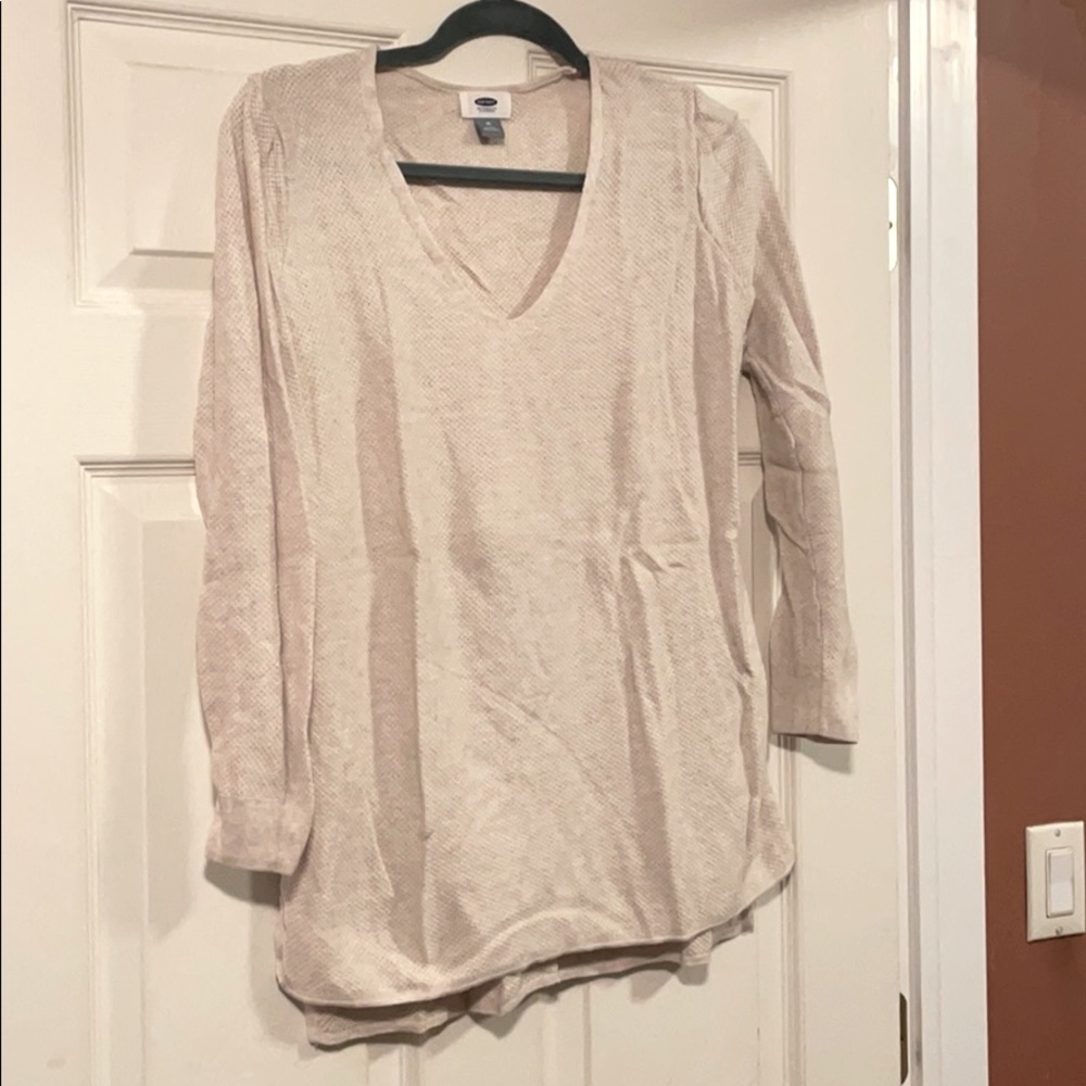 V-neck tunic sweater